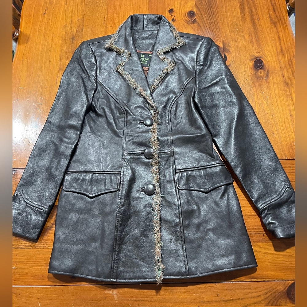 Max Nugus Haute Couture San Fransisco Vintage Womens Leather Pheasant Jacket